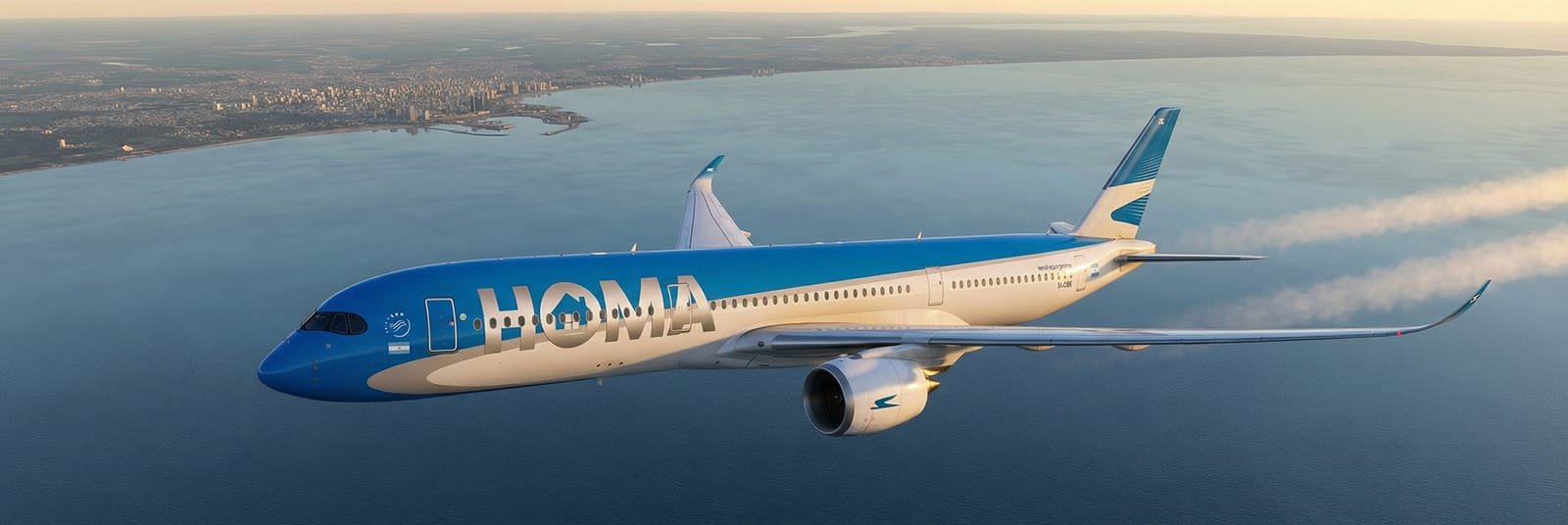 Importación directa — avión HOMA sobrevolando Buenos Aires